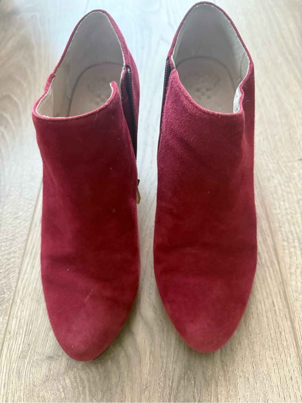 Vince Camuto Red Suede Ankle Booties